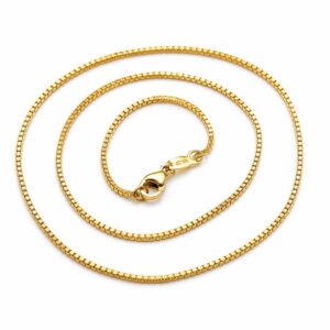 18K Gold-Plated Stainless Steel Box Chain Necklace