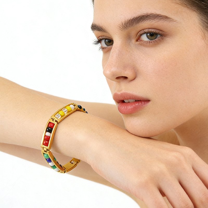European Minimalist Titanium Steel Bead Bracelet