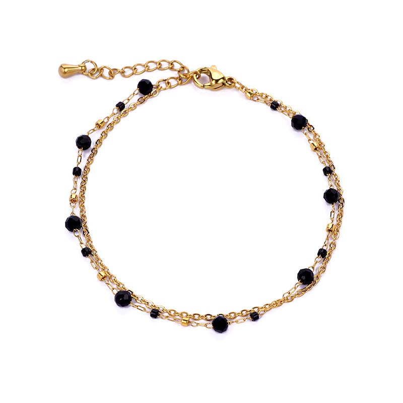 Vintage Double-Layer Natural Stone Stainless Steel Bracelet