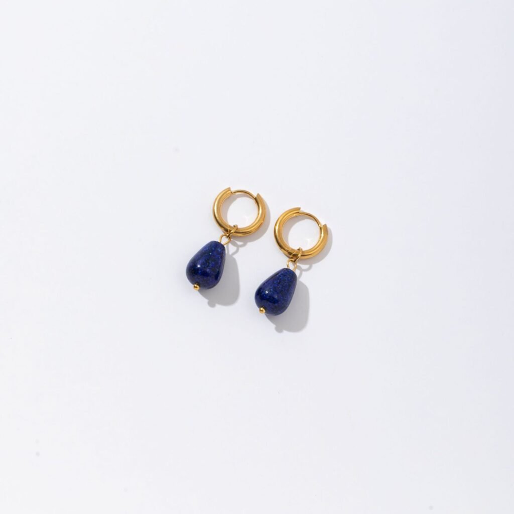 Teardrop Natural Stone Stainless Steel Earring Collection