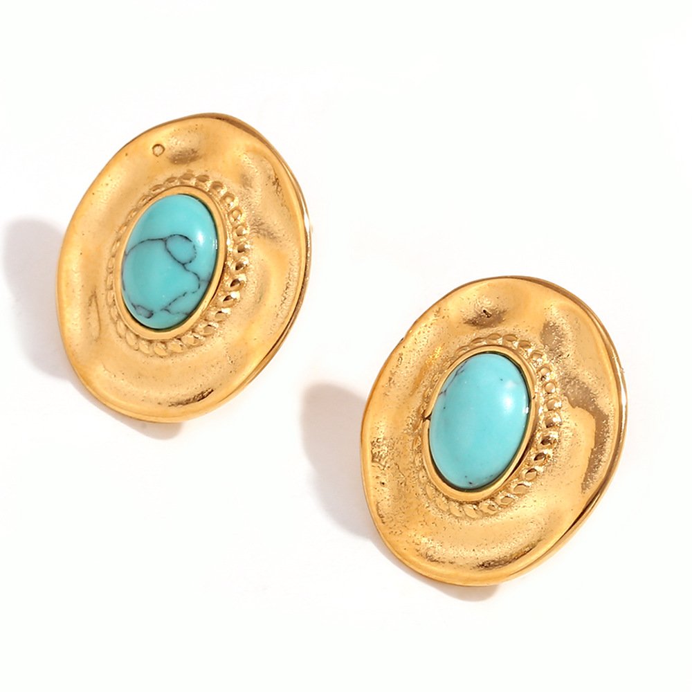 Vintage Hammered Geometric Stainless Steel Earring Collection