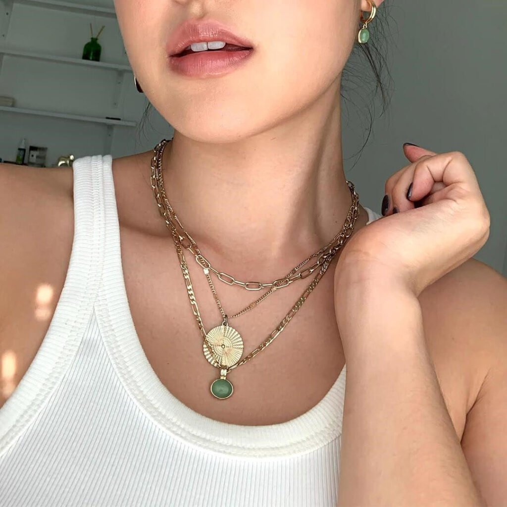 Green Aventurine Titanium Steel Necklace