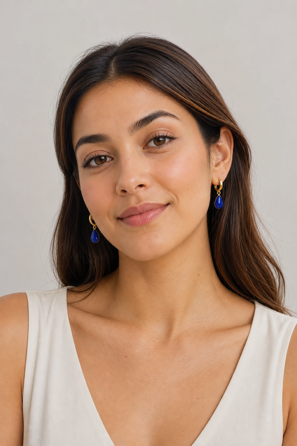 Teardrop Natural Stone Stainless Steel Earring Collection - Image 2