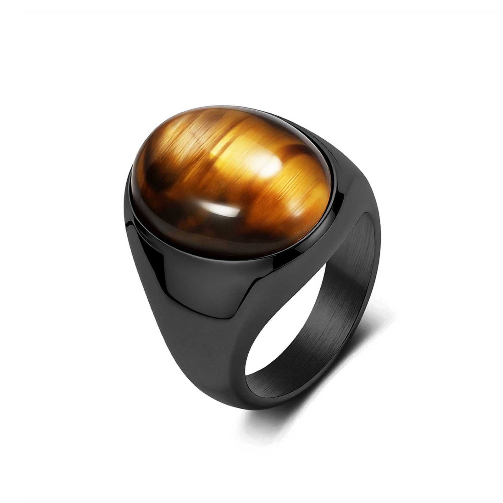 Tiger Eye Stainless Steel Signet Ring - Image 4