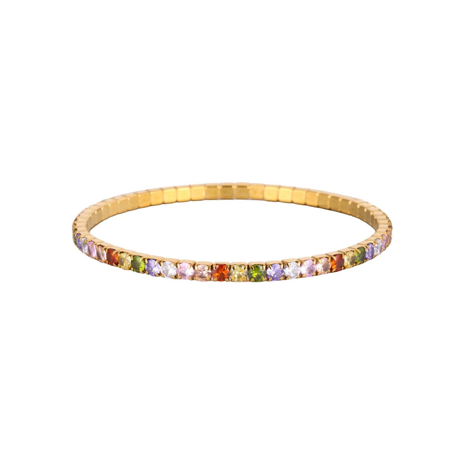 18K Gold-Plated Zircon Tennis Bangle - Image 5