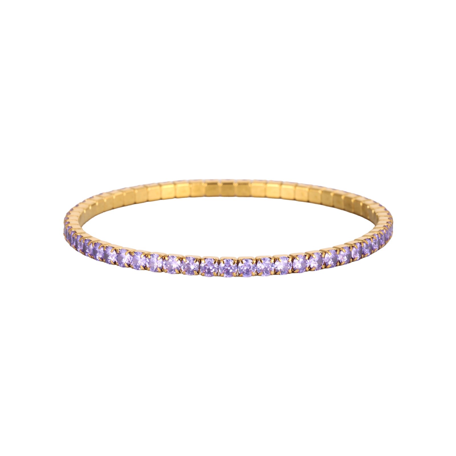 18K Gold-Plated Zircon Tennis Bangle - Image 9