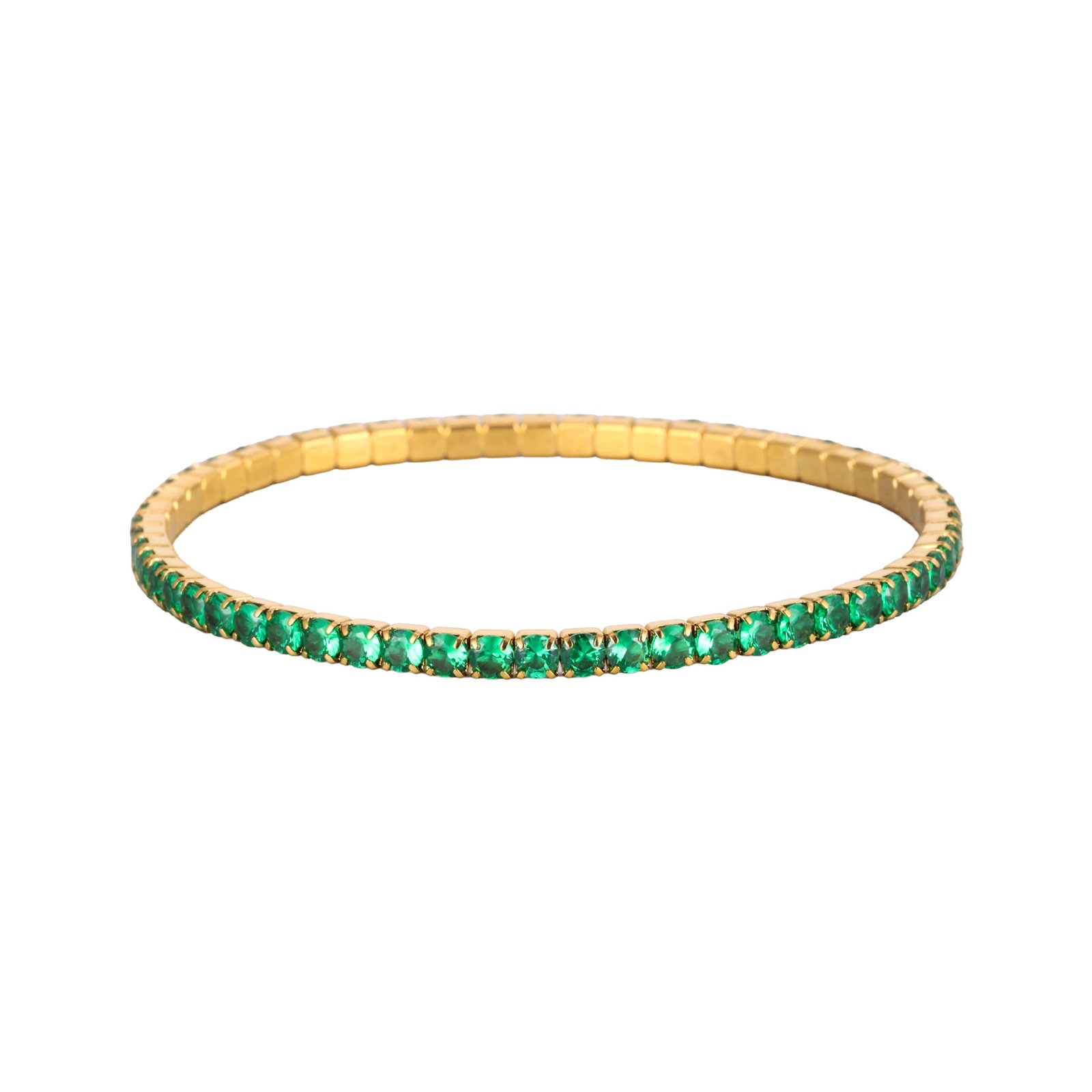 18K Gold-Plated Zircon Tennis Bangle - Image 8