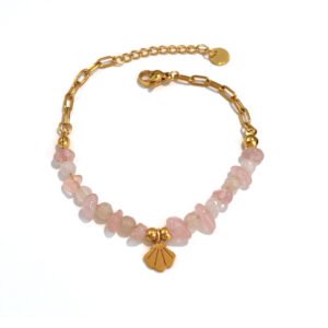 Natural Stone Chip Bead Chain Bracelet