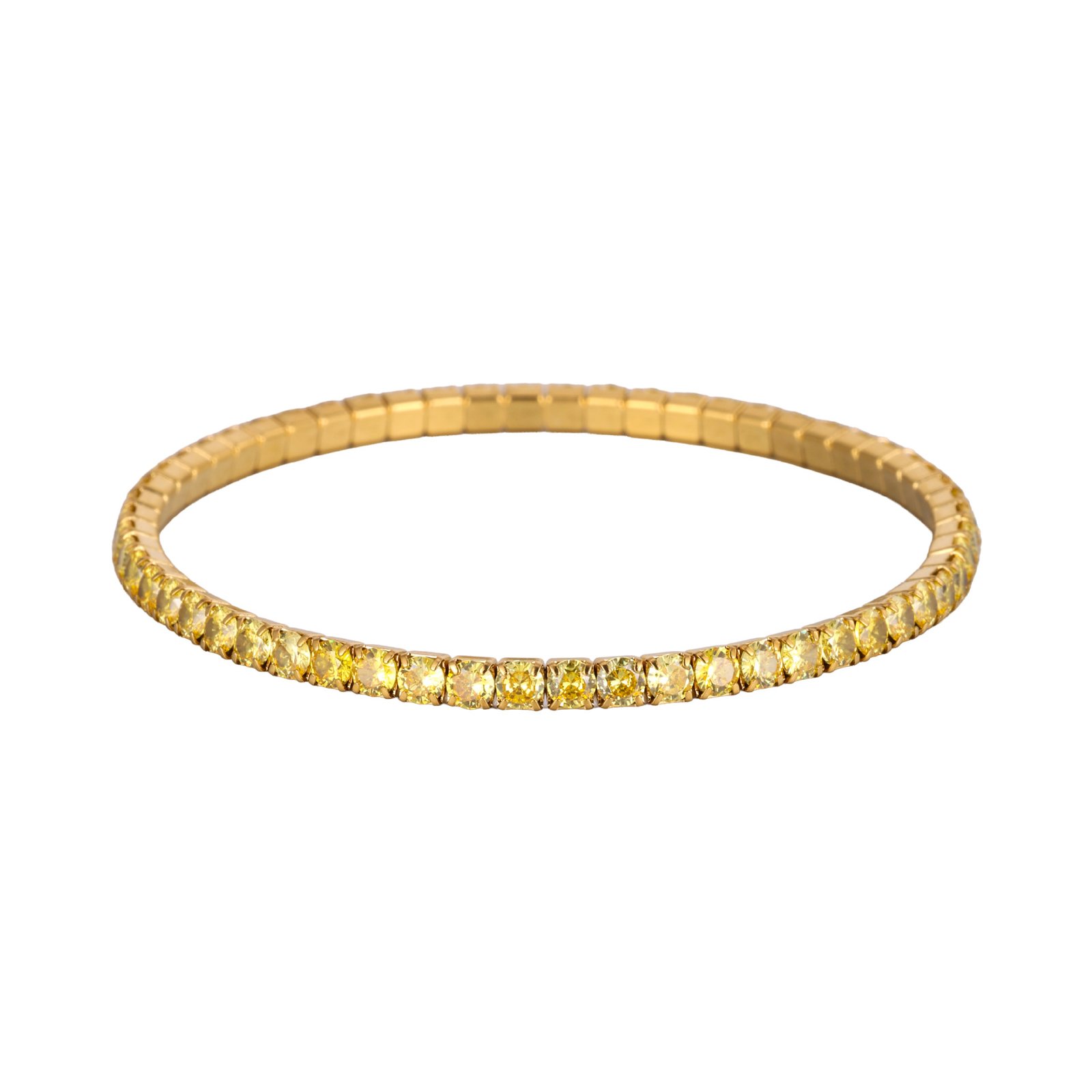 18K Gold-Plated Zircon Tennis Bangle - Image 12