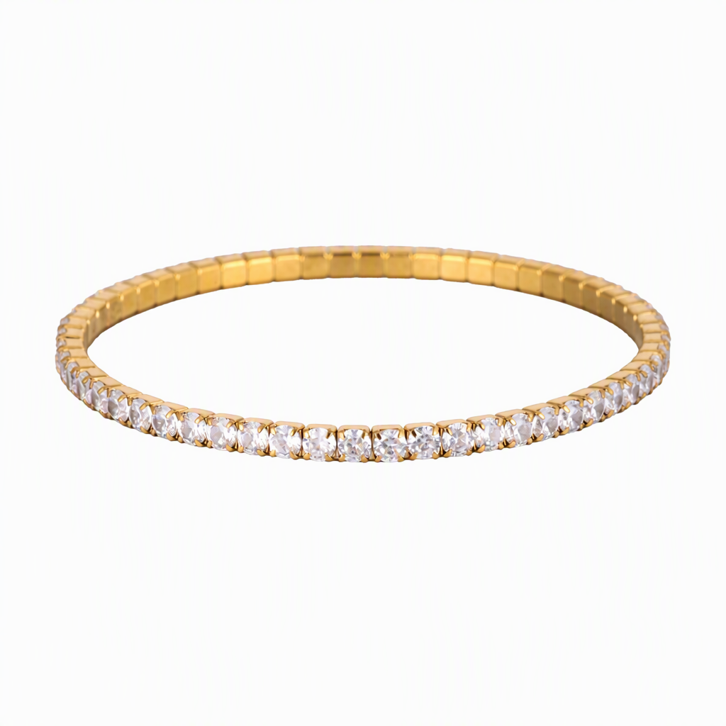 18K Gold-Plated Zircon Tennis Bangle